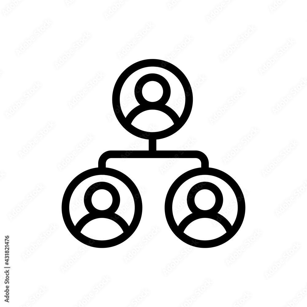 Poster hierarchy vector outline icon. data storage symbol eps 10 file