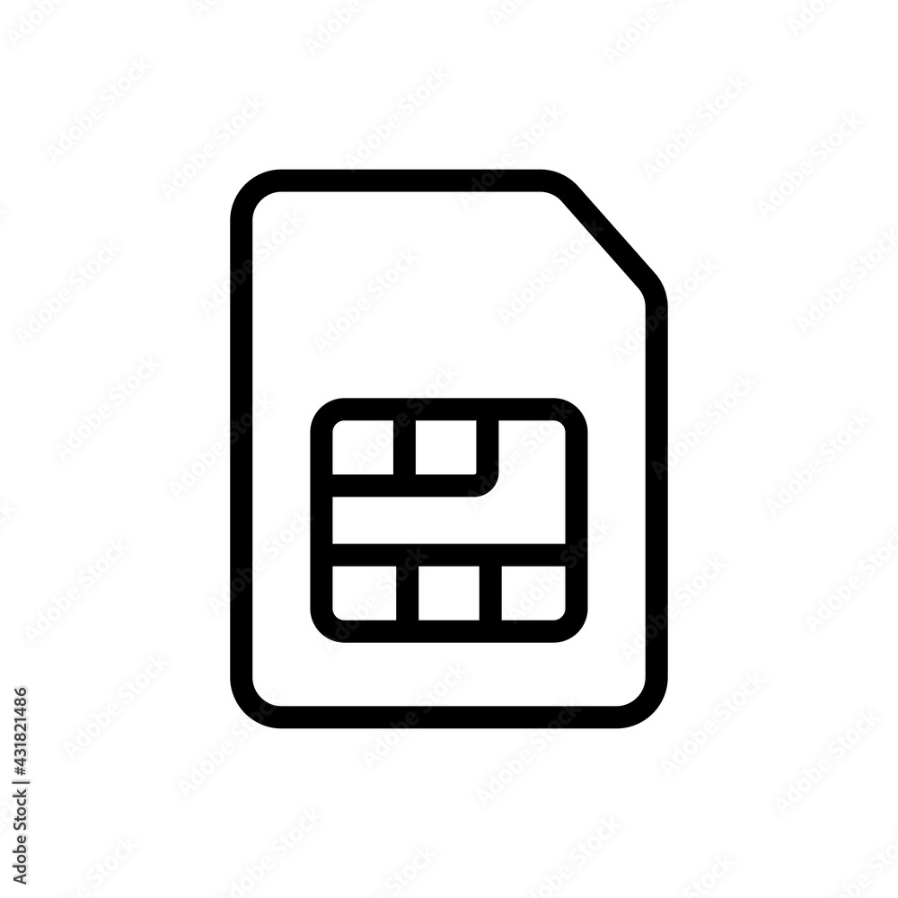 Poster sim vector outline icon. data storage symbol eps 10 file