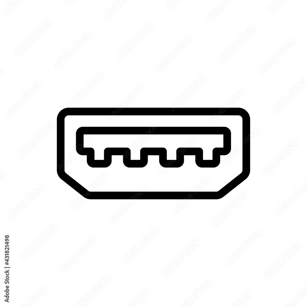 Poster usb plug vector outline icon. data storage symbol eps 10 file