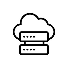 Server Cloud Vector Outline Icon. Data Storage Symbol EPS 10 FIle