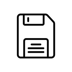Floppy Vector Outline Icon. Data Storage Symbol EPS 10 FIle