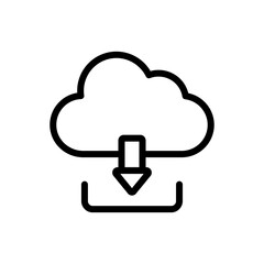 Downloading Vector Outline Icon. Data Storage Symbol EPS 10 FIle