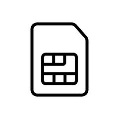 Sim Vector Outline Icon. Data Storage Symbol EPS 10 FIle