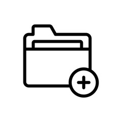 Add Folder Vector Outline Icon. Data Storage Symbol EPS 10 FIle