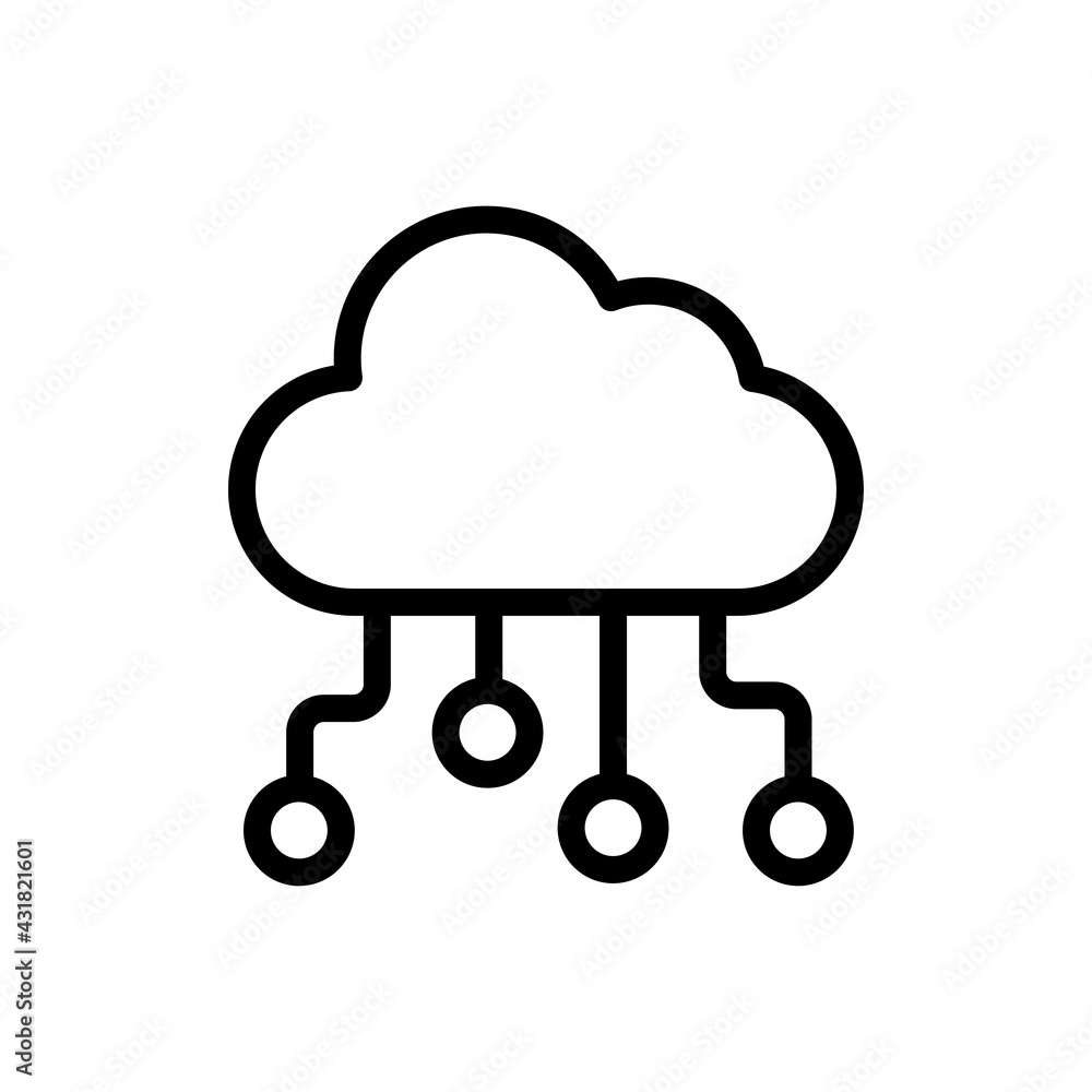 Poster cloud computing vector outline icon. data storage symbol eps 10 file