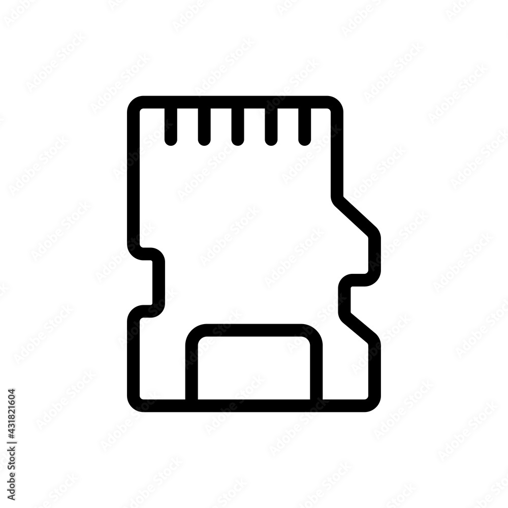 Poster memory card vector outline icon. data storage symbol eps 10 file