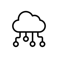 Cloud Computing Vector Outline Icon. Data Storage Symbol EPS 10 FIle