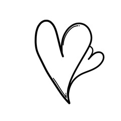 Heart Doodle vector icon. Drawing sketch illustration hand drawn cartoon line eps10