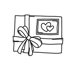 Gift Doodle vector icon. Drawing sketch illustration hand drawn cartoon line eps10