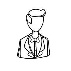 Groom Doodle vector icon. Drawing sketch illustration hand drawn cartoon line eps10