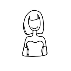 Bride Doodle vector icon. Drawing sketch illustration hand drawn cartoon line eps10