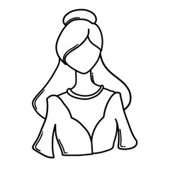 Bride Doodle vector icon. Drawing sketch illustration hand drawn cartoon line eps10