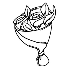A bunch of flowers Doodle vector icon. Drawing sketch illustration hand drawn cartoon line eps10