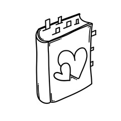 Book Doodle vector icon. Drawing sketch illustration hand drawn cartoon line eps10