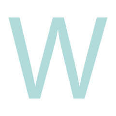 LETTER W SIMPLE CLIP ART VECTOR ILLUSTRATION