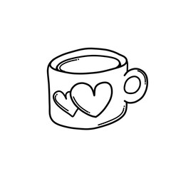 Cup of coffee Doodle vector icon. Drawing sketch illustration hand drawn cartoon line eps10