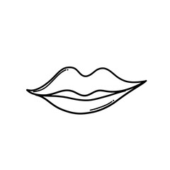 Mouth Doodle vector icon. Drawing sketch illustration hand drawn cartoon line eps10