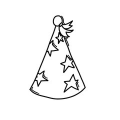 Party hat Doodle vector icon. Drawing sketch illustration hand drawn cartoon line eps10
