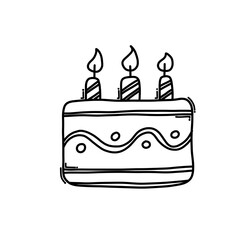 Cake Doodle vector icon. Drawing sketch illustration hand drawn cartoon line eps10