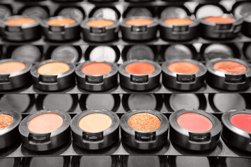 Eyeshadow palette close up, eye shadows cosmetics product as luxury beauty brand promotion. Fashion blog design, contouring palette. Professional cosmetic