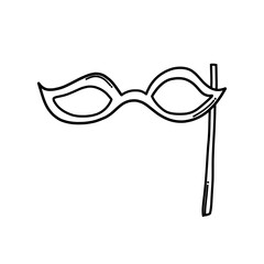 Mask Doodle vector icon. Drawing sketch illustration hand drawn cartoon line eps10