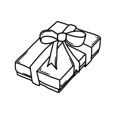 Gift box Doodle vector icon. Drawing sketch illustration hand drawn cartoon line eps10