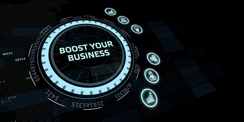 Business, Technology, Internet and network concept. The word: Boost your business