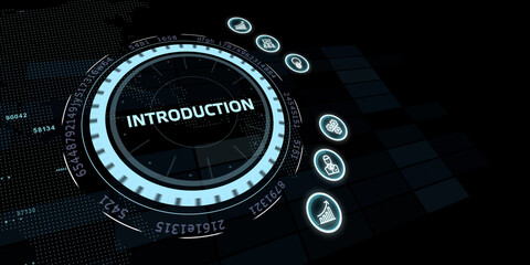 Business, Technology, Internet and network concept. virtual screen of the future and sees the inscription: Introduction.