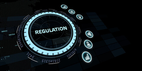 Business, Technology, Internet and network concept. Regulation Compliance Rules Law Standard.