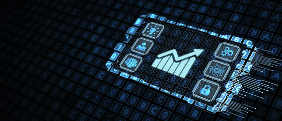 Business, Technology, Internet and network concept. Financial Graph. Stock Market chart. Forex Investment.