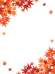 モミジのシルエット　装飾・フレーム素材（縦向き）