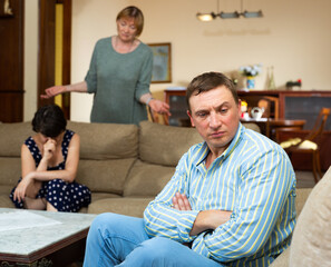 Mom reassures an adult daughter after quarrel with her husband. Family quarrel.