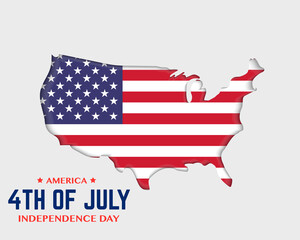 America Independence Day Flag And America Map