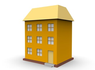 Cartoon building 3d-illustration 3d-rendering render kid color