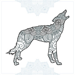 Animal Mandala. Vintage decorative elements. Oriental pattern, vector illustration.