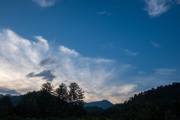 Sky and clouds.