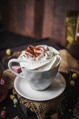 Cup of coffee drink on beautiful background