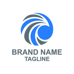 wave logo design modern creative idea