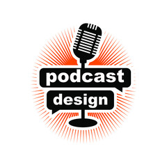 podcast logo design modern creative idea 