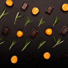 chocolate rosemary golden berry pattern 