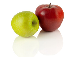 Apples on a white background