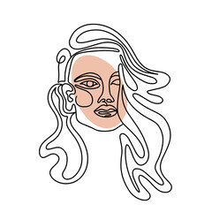 Outline of woman with long hair