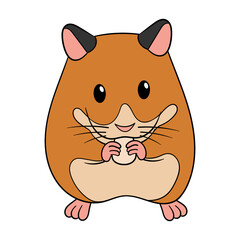 Isolated Cartoon Hamster Vector Illustration