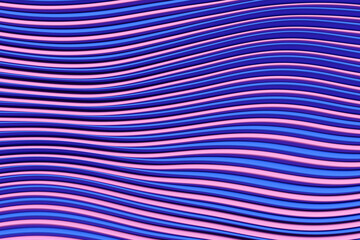 3d illustration of rows   blue, purple  portal, cave .Shape pattern. Technology geometry  background.