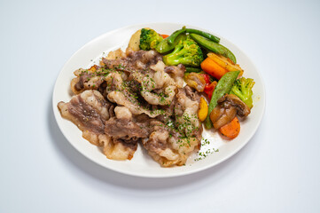 Deliciously grilled raw brisket point