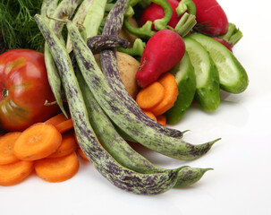 Fresh vegetables on a white background