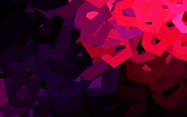 Fototapeta premium Dark Purple, Pink vector background with set of hexagons.