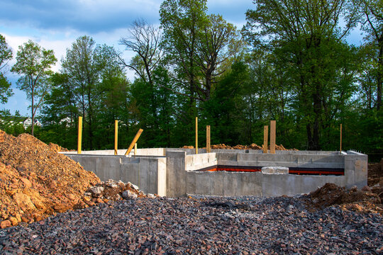 Foundation For A New Home Concrete Building Real Ground