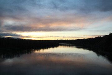 Final Light Of The Setting Sun, Gold Bar Park, Edmonton, Alberta