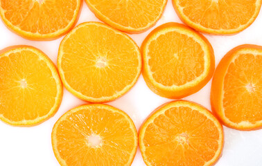ripe orange cut into mugs